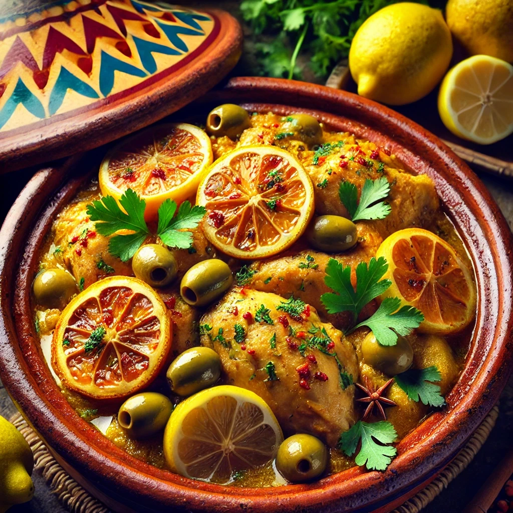 Moroccan Food Recipes: Chicken Tagine with Pickled Lemon and Olives