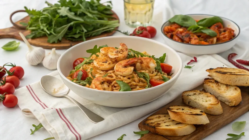 one-pot creamy tomato orzo recipe. Quick, easy, vegan-adaptable