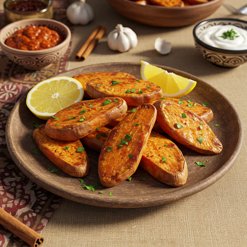 Crispy Sweet air fryer sweet potato with Moroccan Flavors