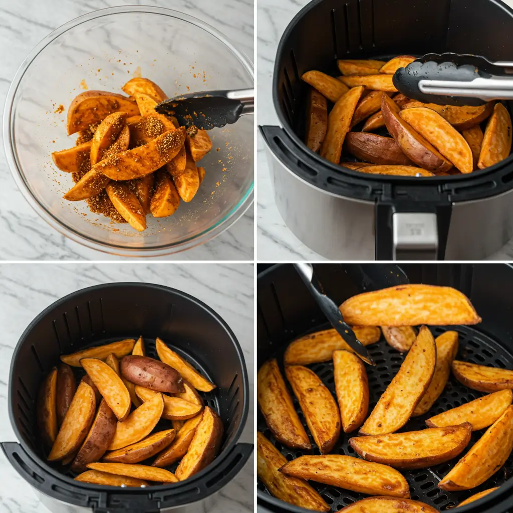 crispy air fryer sweet potato with bold Moroccan recipe