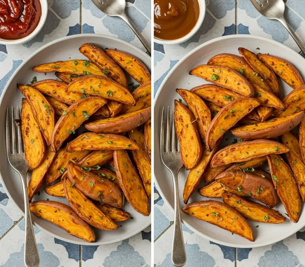 Discover how to make crispy air fryer sweet potato