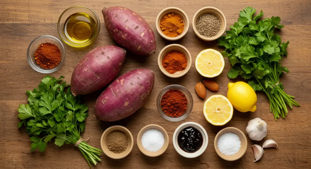 purple sweet potato recipe with Moroccan spices