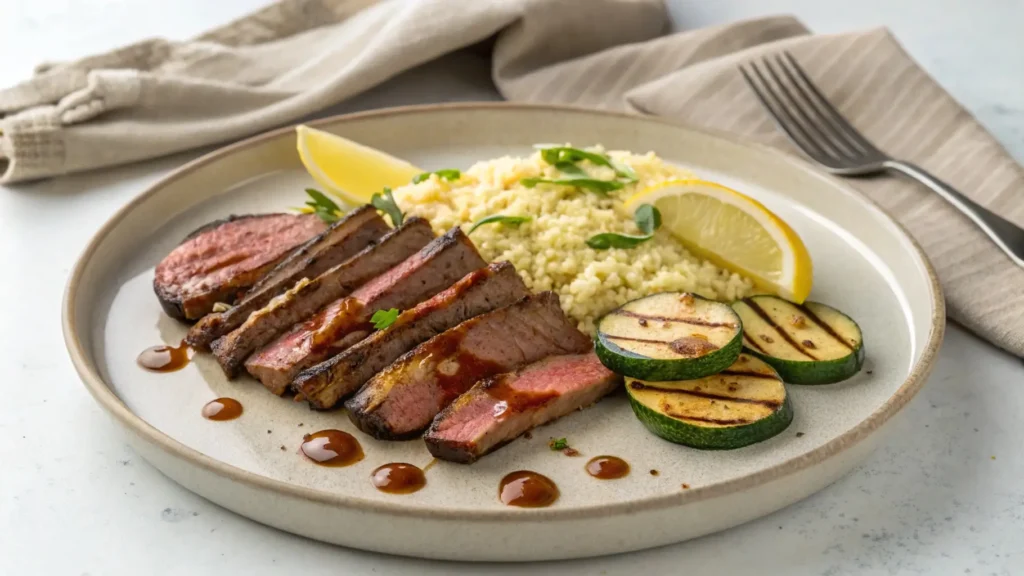 Juicy Moroccan skirt steak grilled on a Ninja Foodi