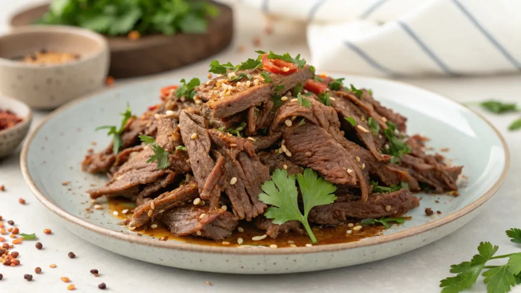 Slow Cooker Moroccan Shredded Beef Recipe | MoroccanFoodie