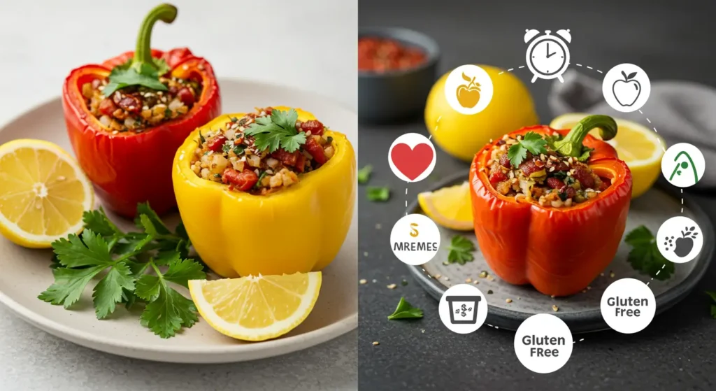 Ground turkey stuffed peppers with bold in this healthy