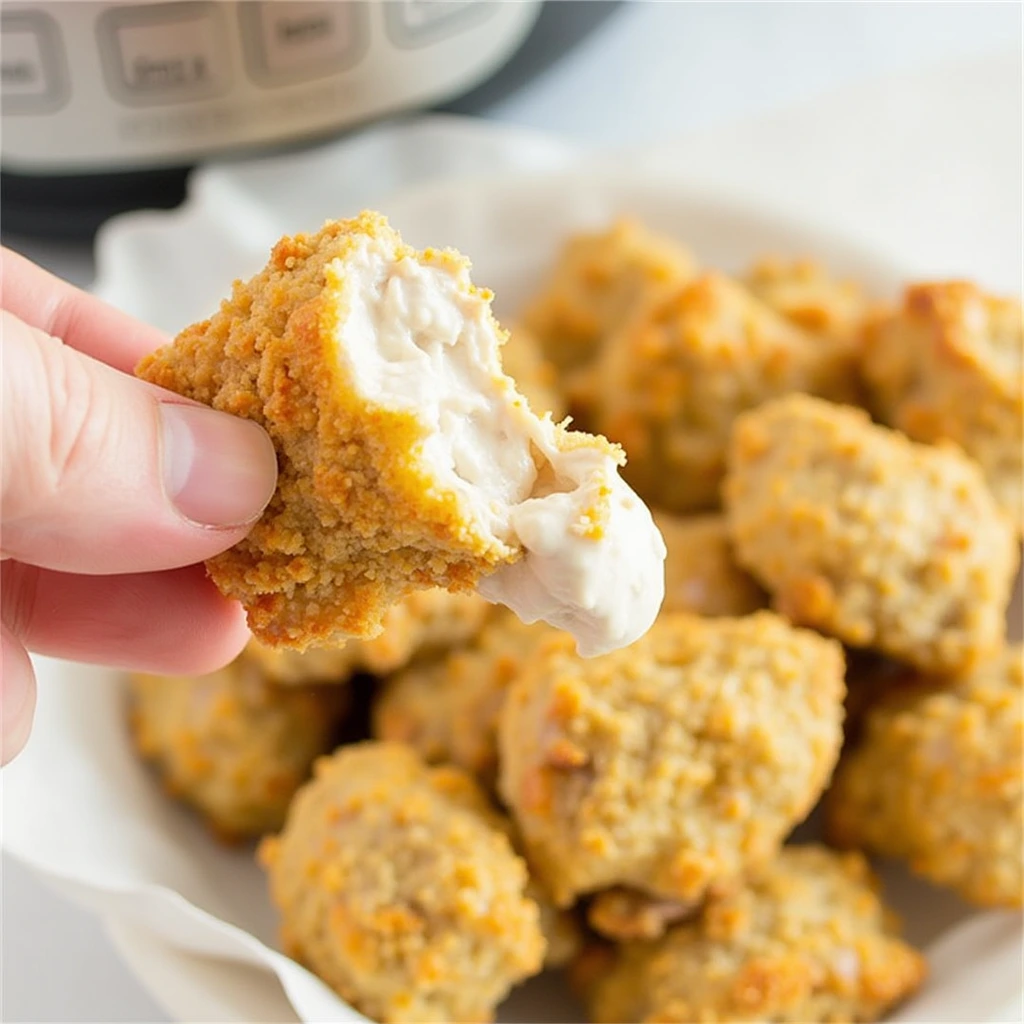 Air Fryer Chicken Bites with Creamy Garlic Sauce