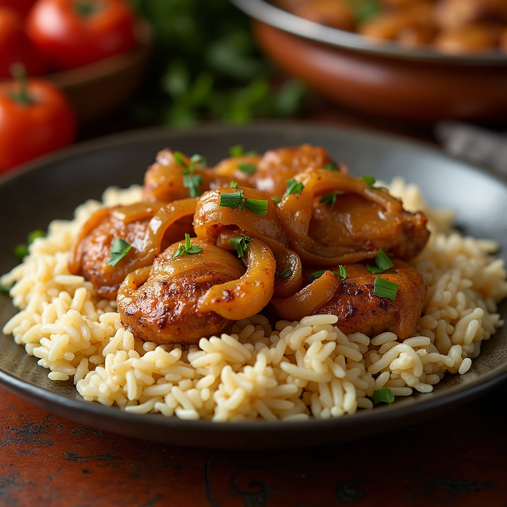 Perfect Moroccan Onion Chicken and Rice Recipe