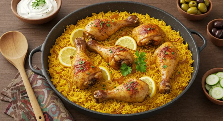 Easy One-Pan Baked Chicken Legs and Rice