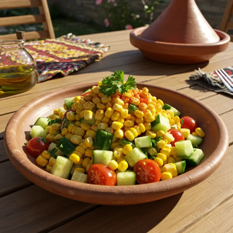 Corn and cucumber salad with the most delicious