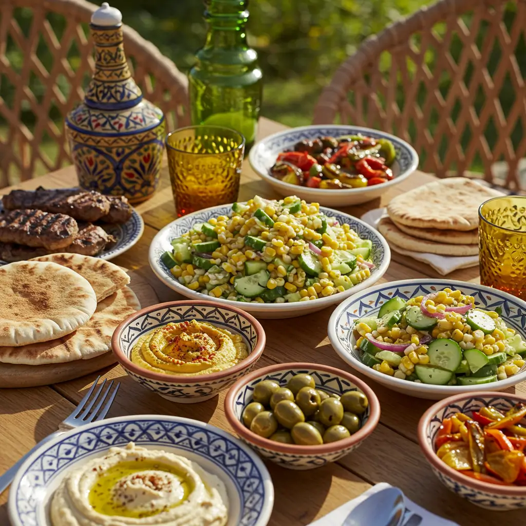 corn and cucumber salad bursts with Moroccan flavors—perfect for summer