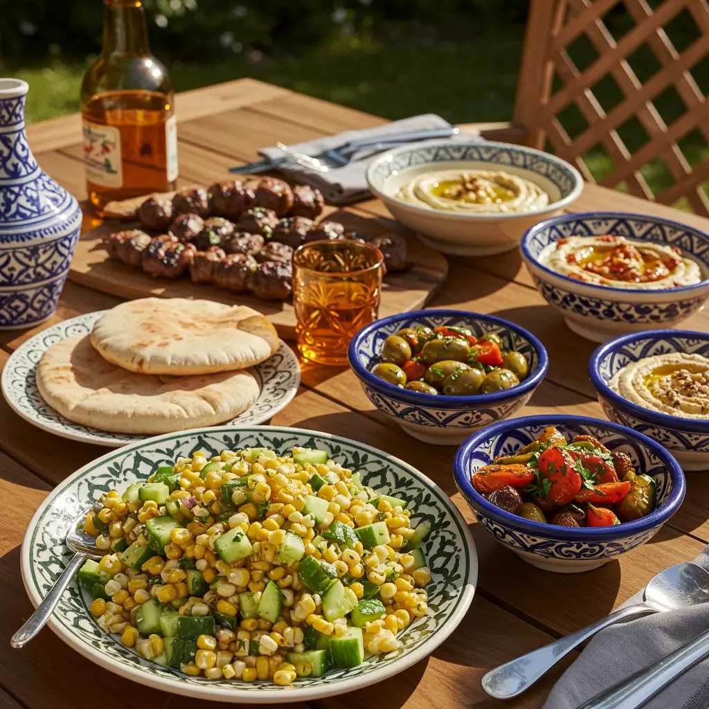 corn and cucumber salad bursts with Moroccan flavors—perfect for summer