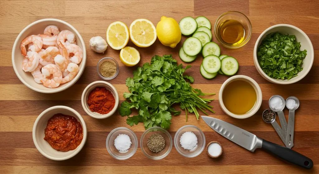 Shrimp Cucumber Salad packed with Moroccan flavors