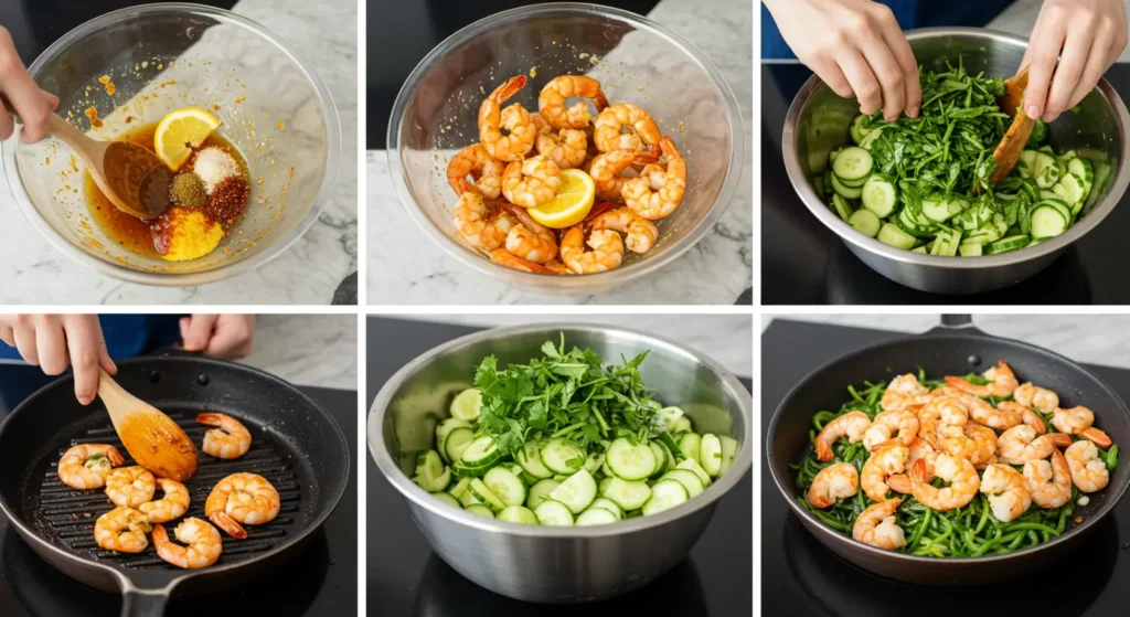 Enjoy a refreshing Shrimp Cucumber Salad
