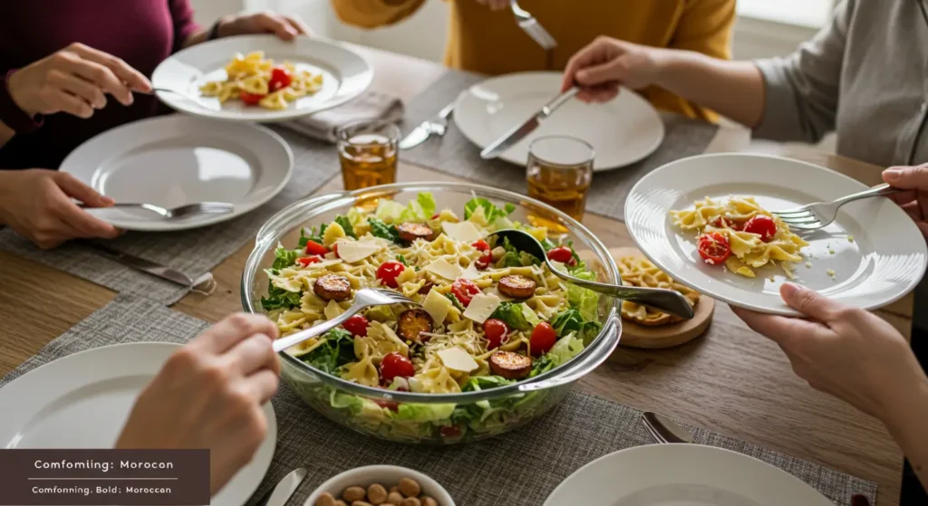 Caesar Pasta Salad with Moroccan creamy