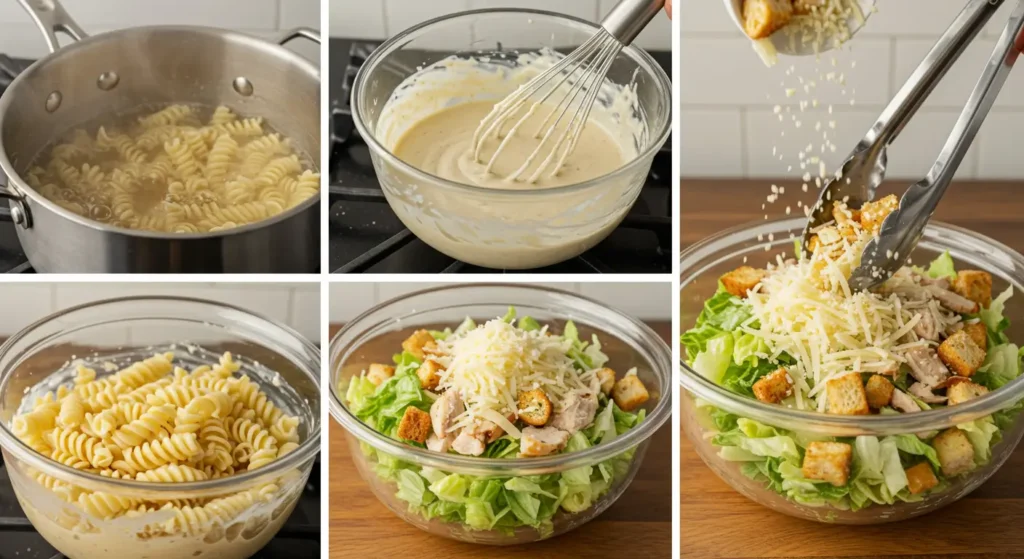 Caesar Pasta Salad with Moroccan spices, creamy