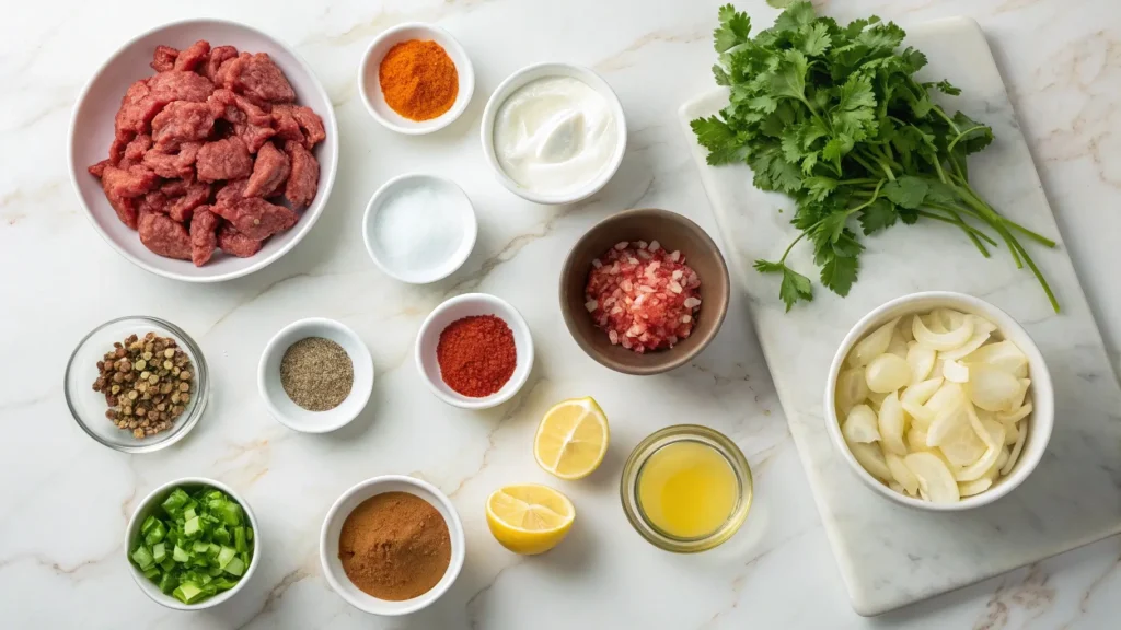 Easy ground beef stroganoff recipe with a subtle Moroccan twist