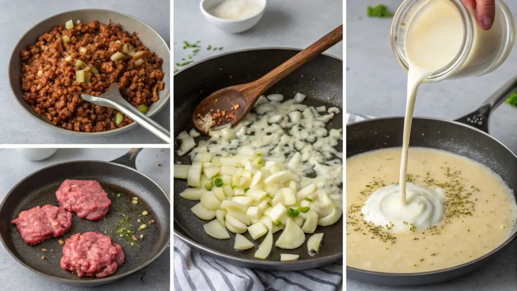Easy ground beef stroganoff recipe with a subtle Moroccan twist