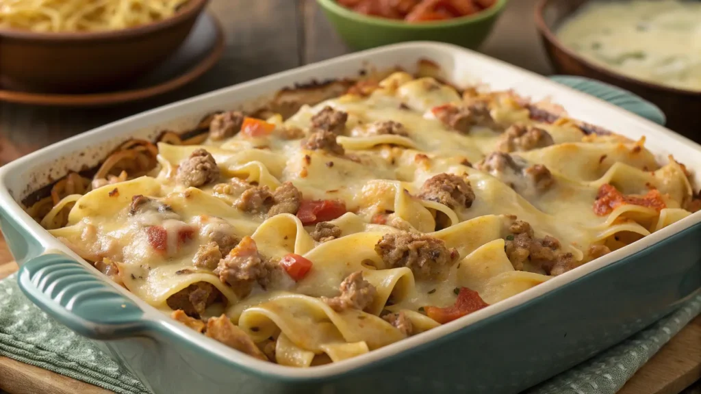 Ground Turkey Noodle Bake with Moroccan Twist | Easy Recipe